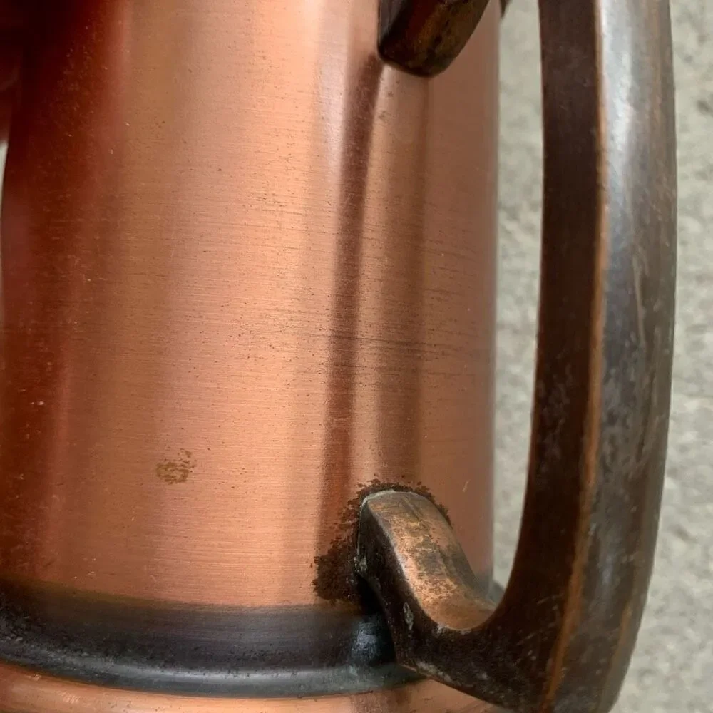 Vintage Copper Beer Stein With Canadian Nationalist Motto Crest